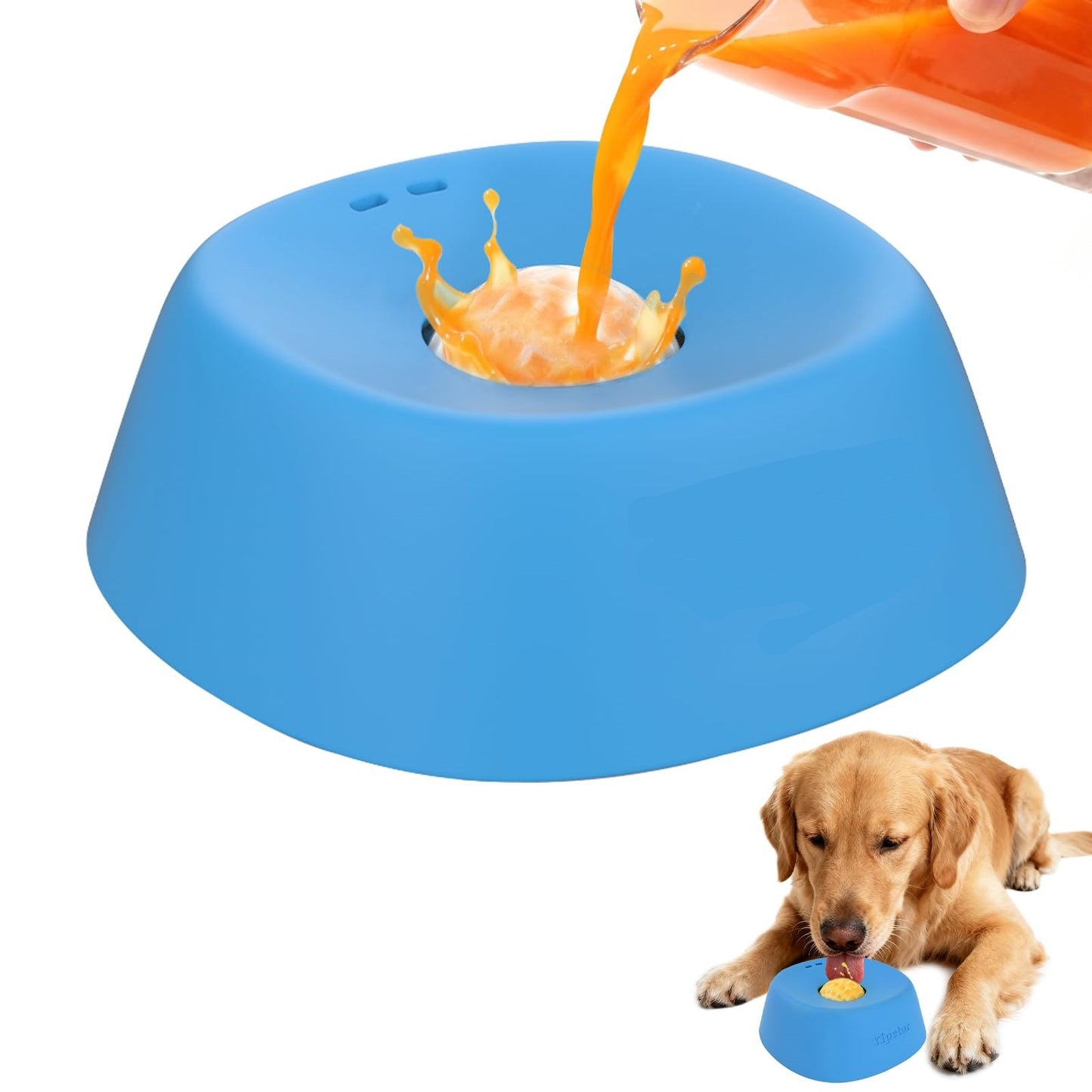 Dog Bowl Lick Toy For Liquid Treats Bone Broth Yogurt
