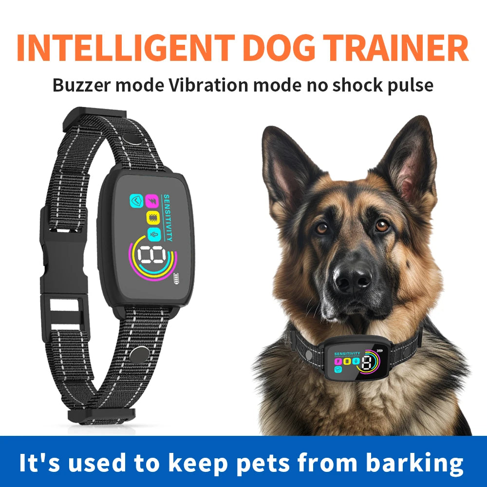 Smart Automatic Anti-Bark Dog Collar | Rechargeable Waterproof Bark Stopper with Digital Display