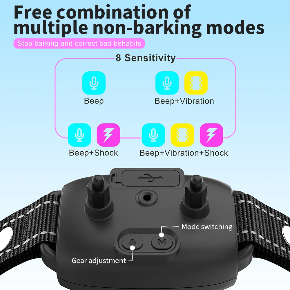 Smart Automatic Anti-Bark Dog Collar | Rechargeable Waterproof Bark Stopper with Digital Display
