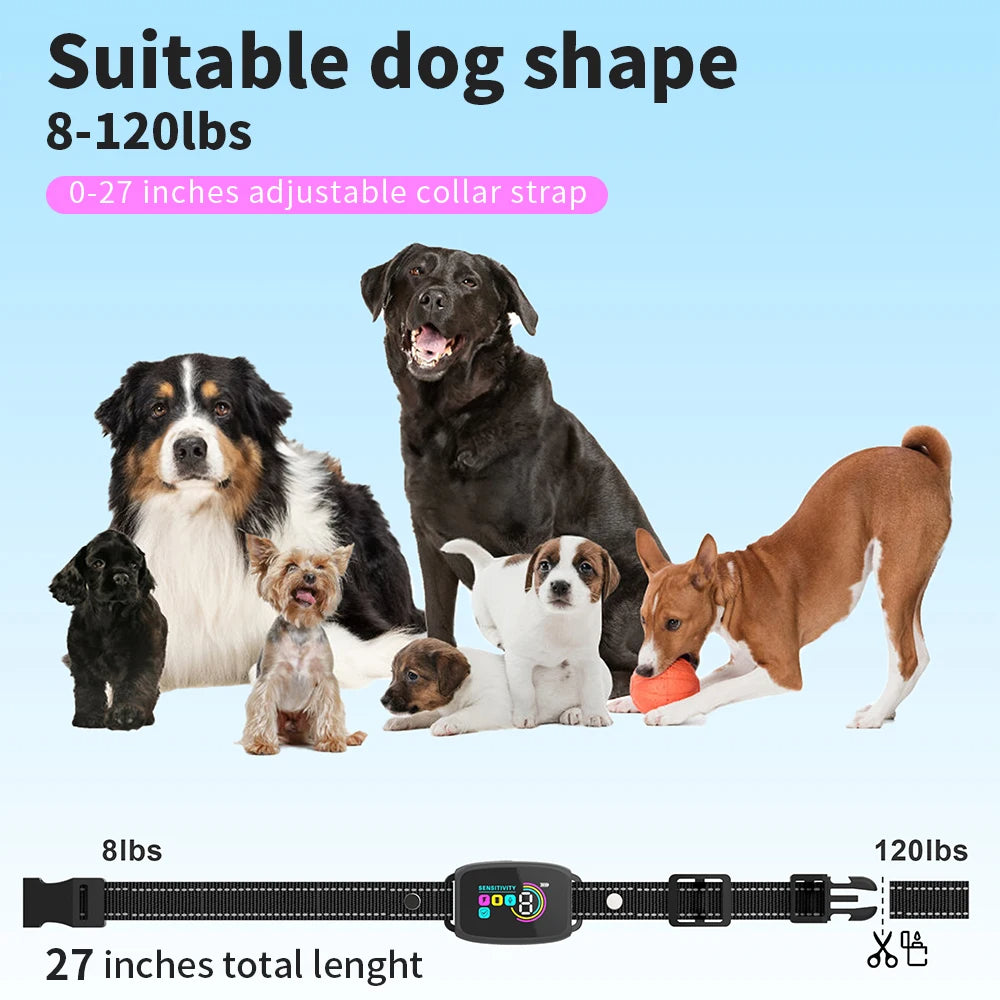 Smart Automatic Anti-Bark Dog Collar | Rechargeable Waterproof Bark Stopper with Digital Display