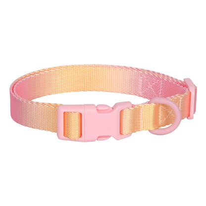 Nylon Dog Collar Adjustable Cat Small Dog Collars Gradient Pet Necklace Fashion Collars Accessories For Small Medium Large Dogs