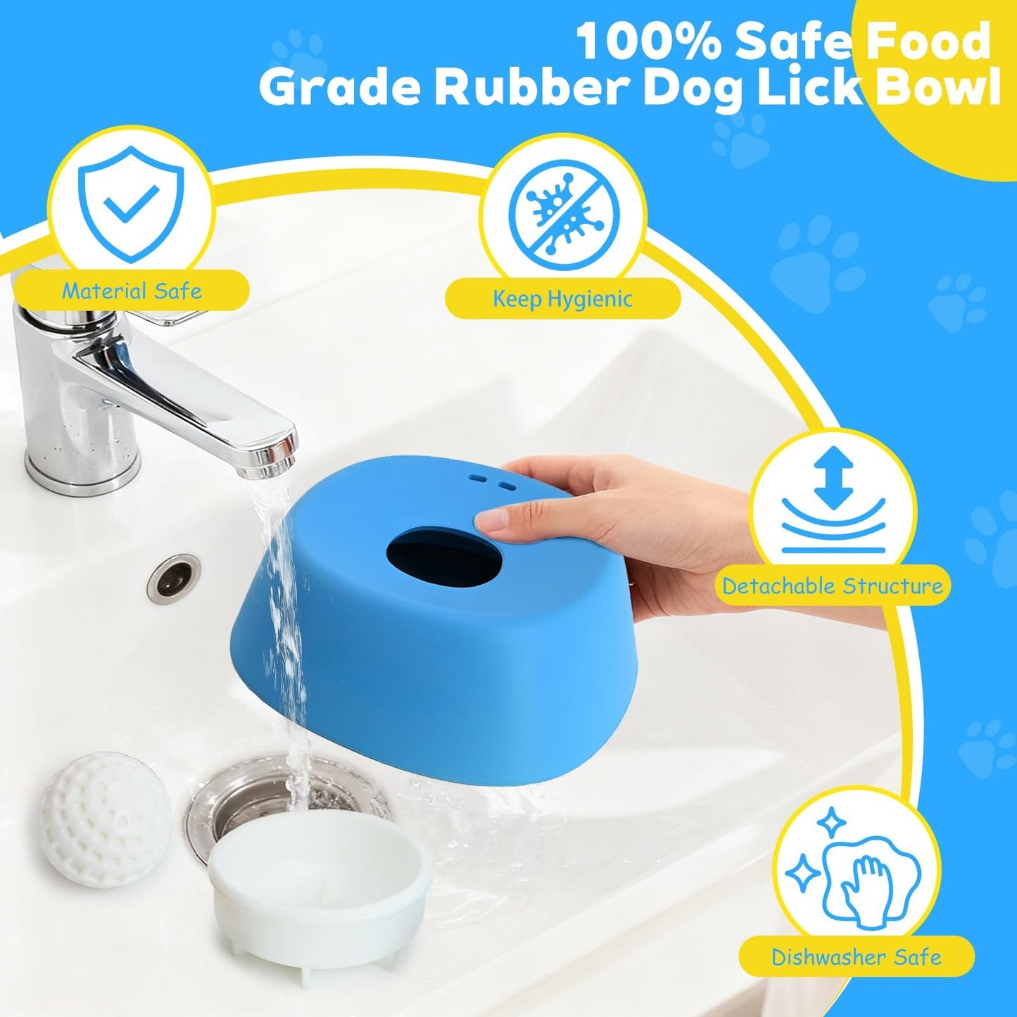 Dog Bowl Lick Toy For Liquid Treats Bone Broth Yogurt