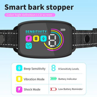 Smart Automatic Anti-Bark Dog Collar | Rechargeable Waterproof Bark Stopper with Digital Display
