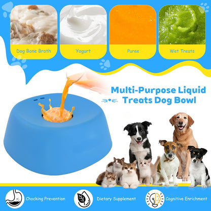 Dog Bowl Lick Toy For Liquid Treats Bone Broth Yogurt